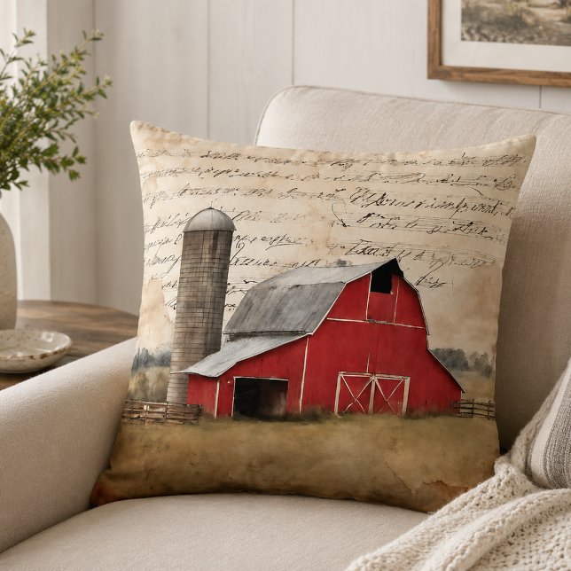 Almofada Celeiro Vermelho Rústico (Rustic Red Barn Pillow)