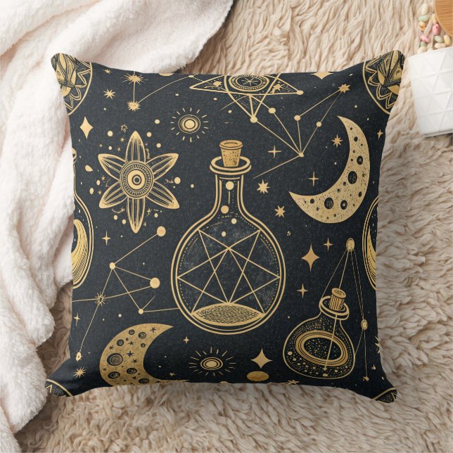 Almofada Celestial Witchcraft - Gold Moon, Potion Bottles 2 (Cobertor)