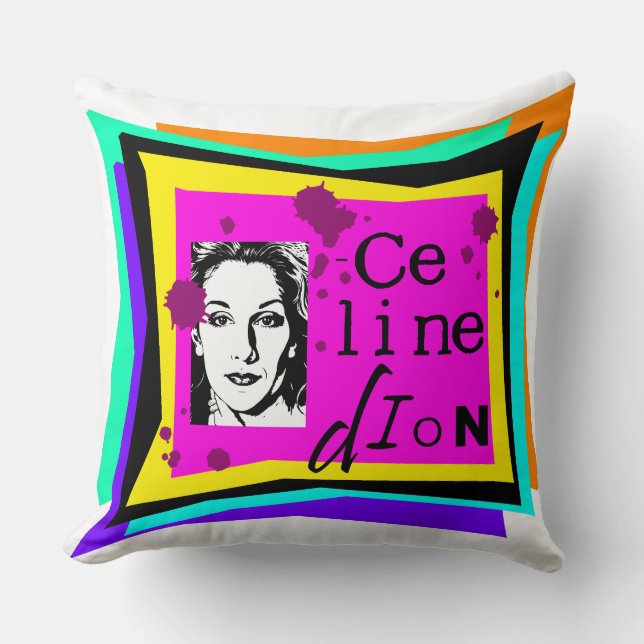 Almofada Celine Dion - arte pop (Frente)