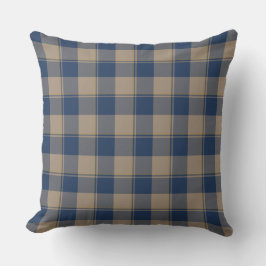 Almofada Cello Blue and Donkey Brown Plaid