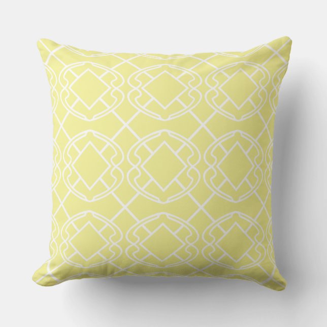 Almofada Cello Manteiga Suave Amarelo Design Treliça (Frente)