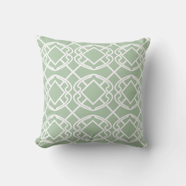 Almofada Cello Verde sage claro Design Treliça (Frente)
