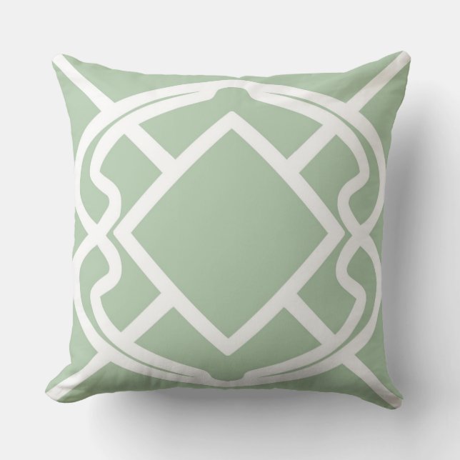 Almofada Cello Verde sage claro Design Treliça (Frente)