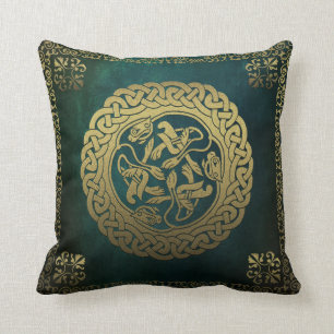 Almofada Celtic Knot Dogs Dark Washington Green