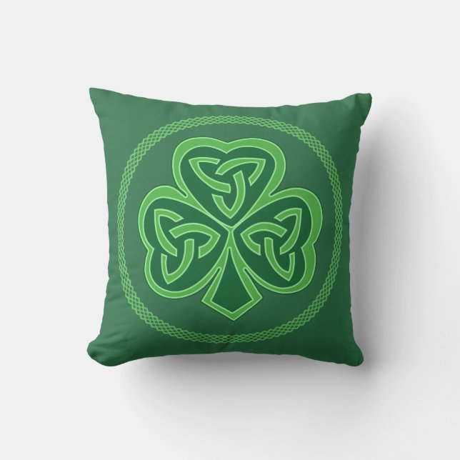 Almofada Celtic Knot Shamrock (Frente)