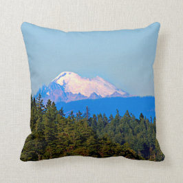 Almofada Cena de montanha, árvores, neve, vergreens