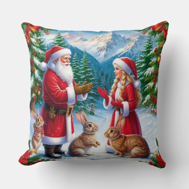 Almofada Cena de Natal Nevado (Frente)