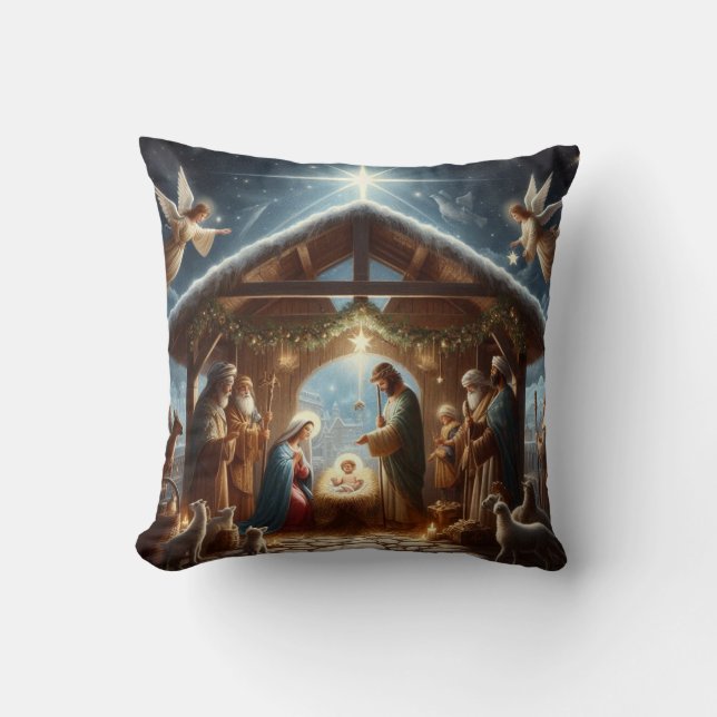 Almofada Cena de Natividade Tradicional (Frente)