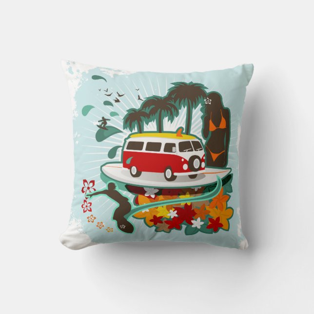 Almofada Cena de praia tropical (Frente)