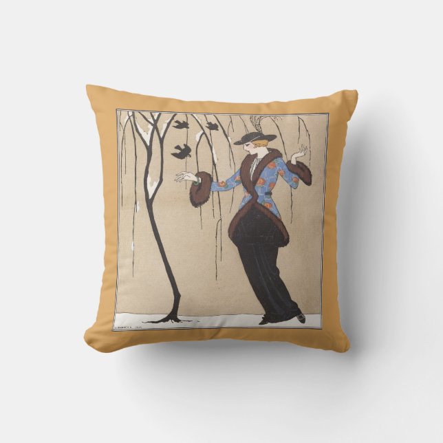 Almofada Cena do inverno do art deco (Frente)