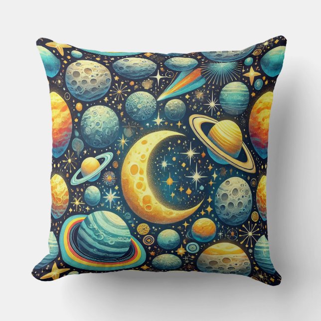 Almofada Cena espacial caprichosa (Frente)