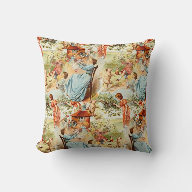 Almofada Cena retro antiquado do design do vintage (Frente)