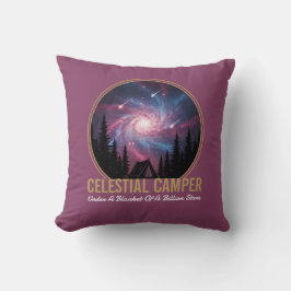 Almofada Cenário Noturno da Galáxia do Acampamento Celestia