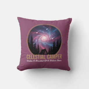 Almofada Cenário Noturno da Galáxia do Acampamento Celestia