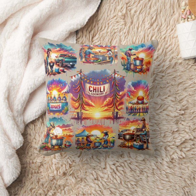 Almofada Cenas de Cookoff de Chili Ocidental 1 (Cobertor)