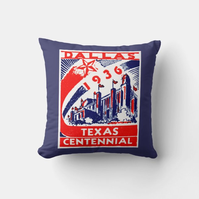 Almofada Centennial 1936 de Dallas Texas (Frente)