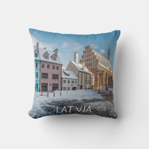 Almofada Centro de cidade de inverno de neve em Riga, Letón