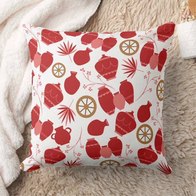 Almofada cerâmica de barro cerâmica potes padrão floral (Cobertor)