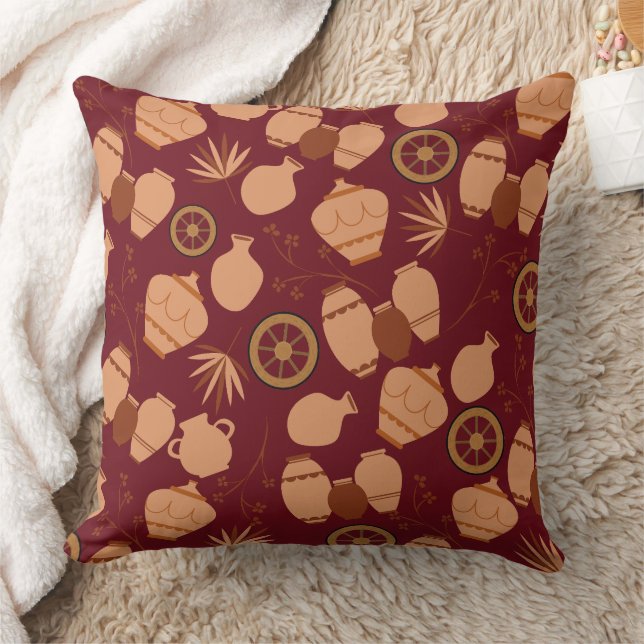 Almofada cerâmica de barro cerâmica potes padrão floral (Cobertor)