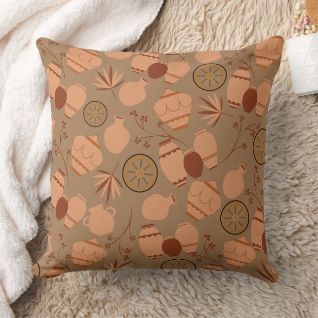 Almofada cerâmica de barro cerâmica potes padrão floral (Cobertor)