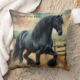 Almofada Cerca Russa do Cavalo Negro Fresa