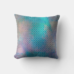 Almofada Cerceta de turquesa da prata do art deco de