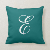 Cerceta elegante e travesseiro decorativo branco