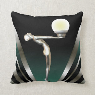 Almofada Cerceta Glam de Nouveau do art deco