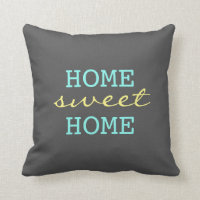 Cerceta Home doce Home azul fresca e texto amarelo