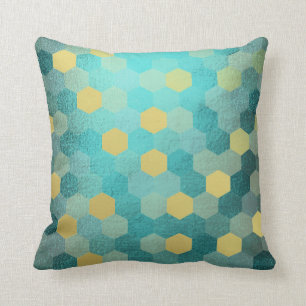 Almofada Cerceta roxa Dourado Honeycumb cinzento da