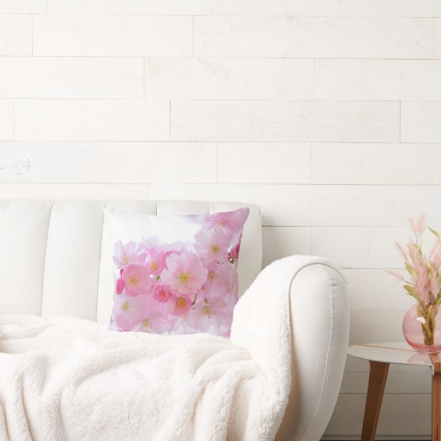 Almofada Cereja rosa floral Sakura floral (Sofá)