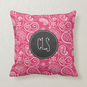 Almofada Cerise Paisley; Floral; Quadro Retro