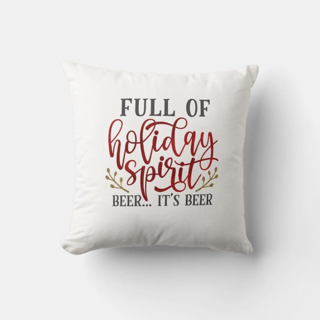 Almofada Cerveja Divertida de Natal (Frente)