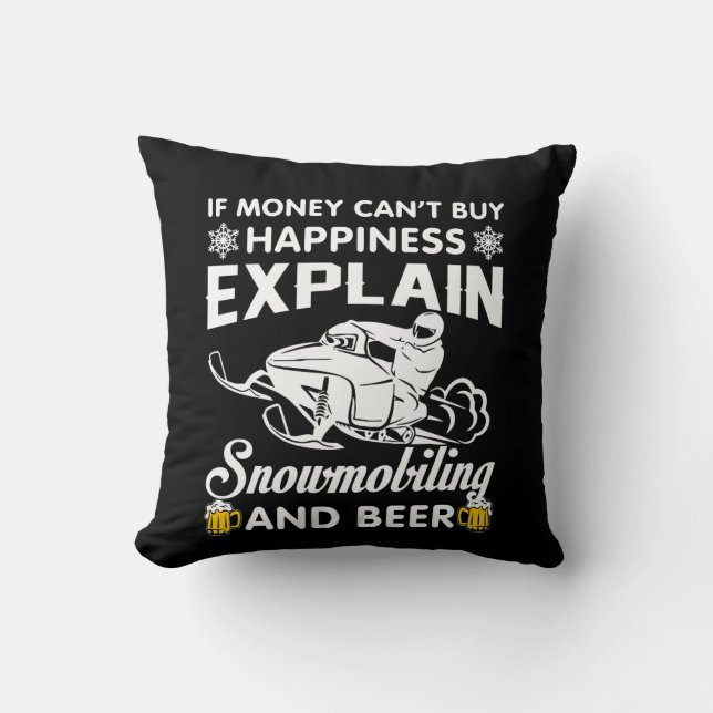 Almofada Cerveja Snowmobiling da felicidade do comprar do (Frente)