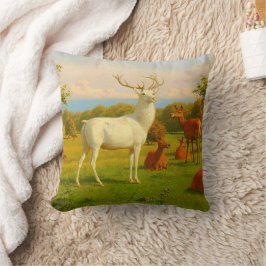 Almofada Cervo Veado Branco Campo Aberto Natureza Vida Selv