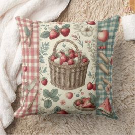 Almofada Cesta de Frutas Gingham Diversão