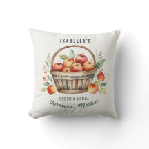 Cesta de Maçã em Aquarela Nome Personalizado Merca