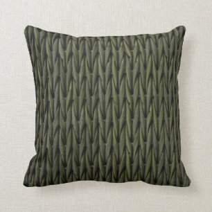Almofada Cesta de Vime Trançado Boho Verde Tecida com Aparê