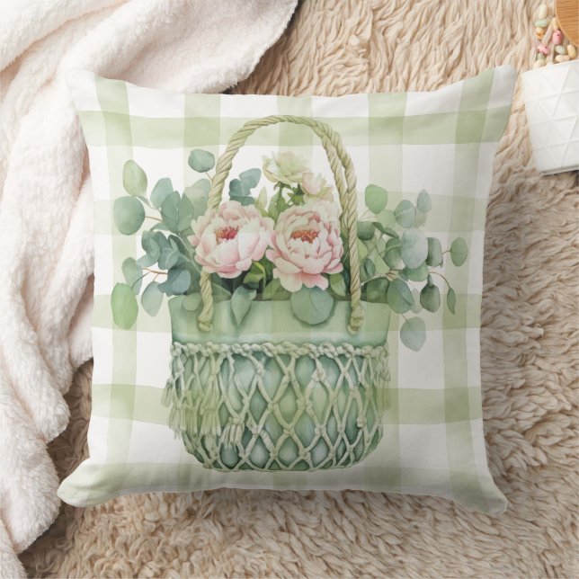 Almofada Cesto Floral de Primavera (Cobertor)