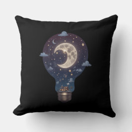 Almofada Céu Noturno e Cabana Dentro de uma Lâmpada