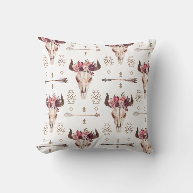 Almofada Céu-touro nativo e flechas, padrão sem soldadura t (Frente)