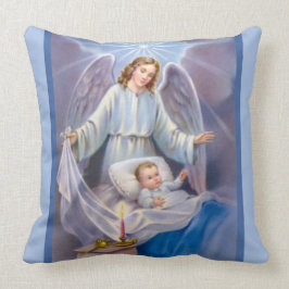 Almofada Céus da vela do bebê do menino do anjo-da-guarda