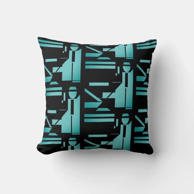 Almofada Chá chato sobre Azulejos de arte Abstrato geométri (Frente)