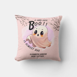 Almofada Chá de Bebê Boo Halloween Tema Rosa Festa Fofa