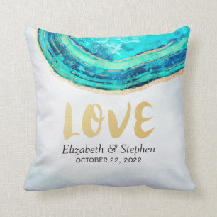 Almofada Chá de casamento Aquarela Teto e Urso Dourado