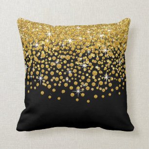 Almofada Chá de Confetti Glitter preto-ouro