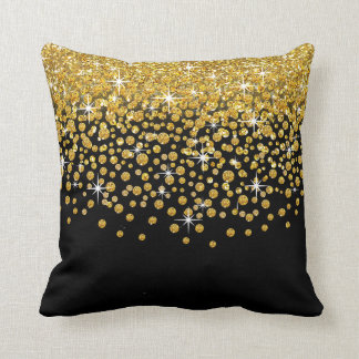 Almofada Chá de Confetti Glitter| preto-ouro