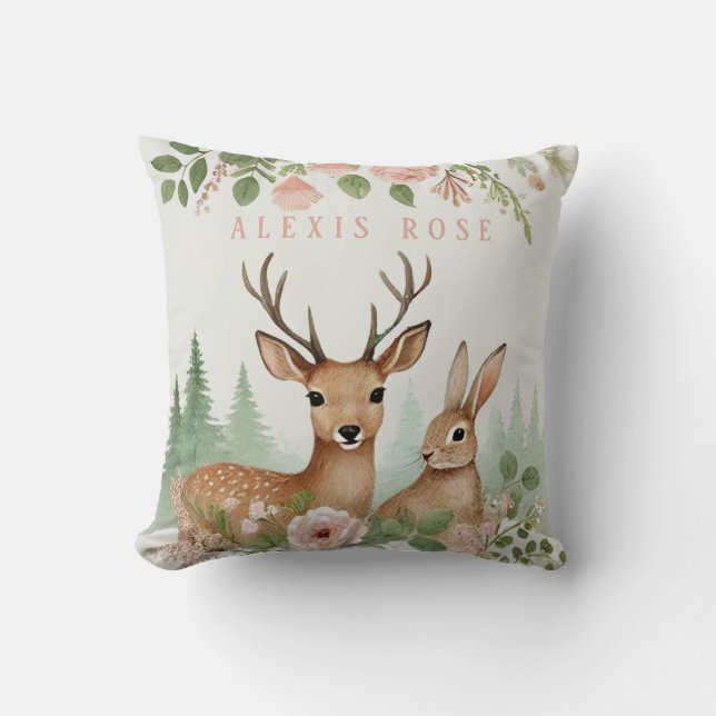 Almofada Chá de fraldas De Animais Da Floresta (Frente)