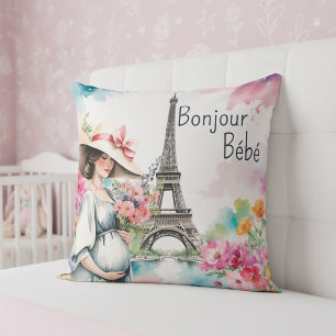 Almofada Chá de fraldas de Bonjour Bebe Floral Eiffel Tower