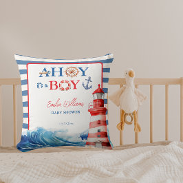 Almofada Chá de fraldas de Farol do Ahoy Boy Vermelho Azul